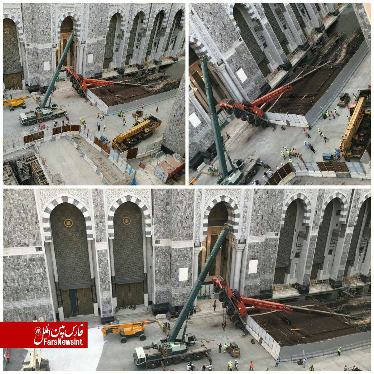 سقوط دوباره جرثقیل در مسجدالحرام (+عکس)