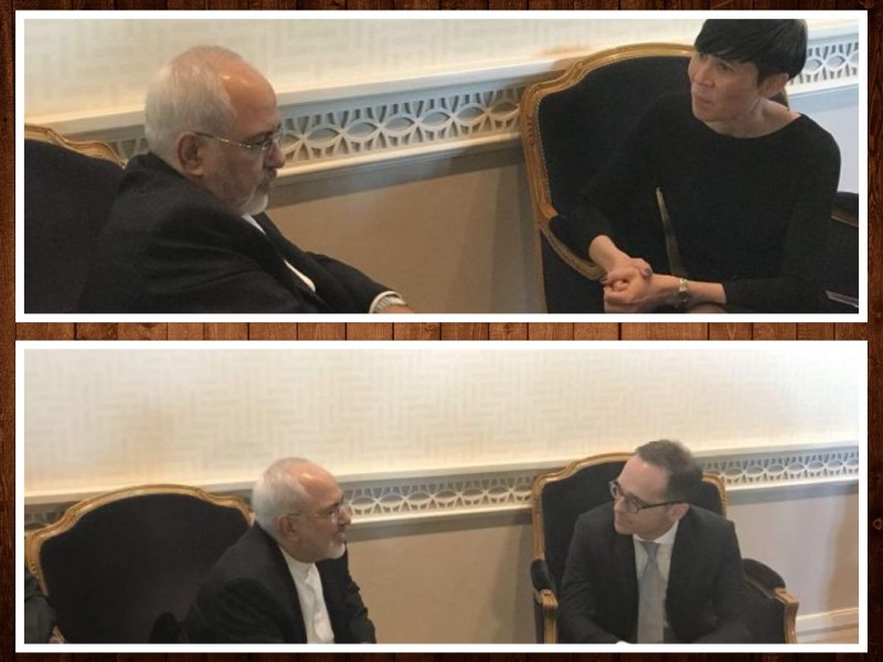 دیدار ظریف با وزیران خارجه نروژ و آلمان درباره برجام (+عکس)