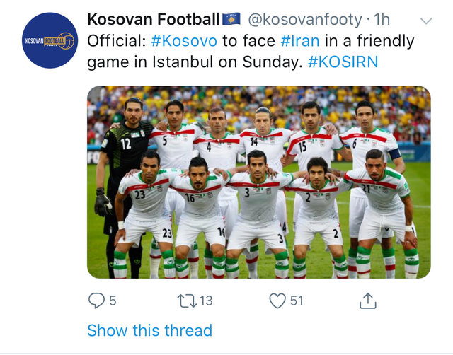 ادعای یکی از رسانه های کوزوو: تیم ملی ایران به جای یونان به مصاف کوزوو می&zwnj;رود