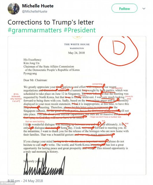 ترامپ در املاء مردود شد!/ &laquo;دونالد، بعد از کلاس بیا پیش من&raquo;