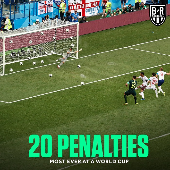 جام جهانی 2018، پر پنالتی&zwnj;ترین جام&zwnj;های جهانی  (عکس)