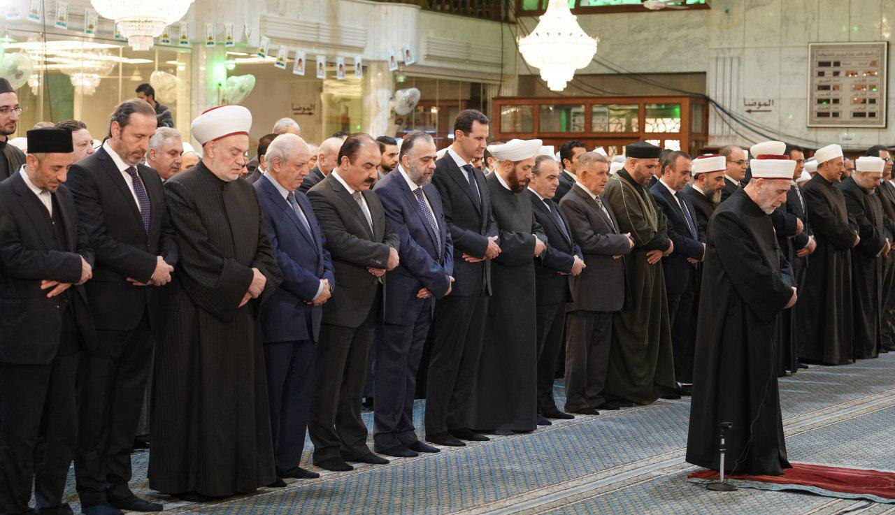 شرکت بشار اسد در جشن میلاد رسول اکرم در دمشق (عکس)