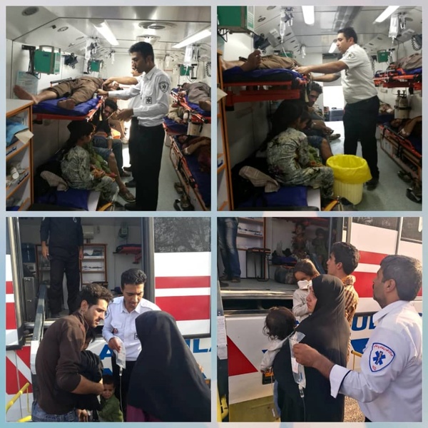 19 مصدوم در واژگونى اتوبوس در جاده زاهدان - بم