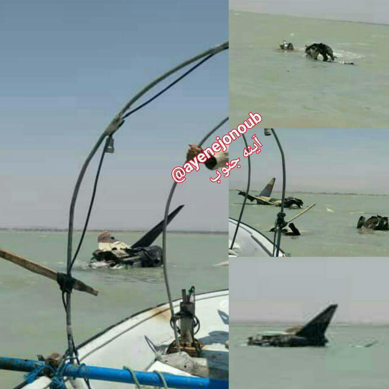 سقوط یک هواپیمای نظامی در ساحل تنگستان بوشهر + عکس