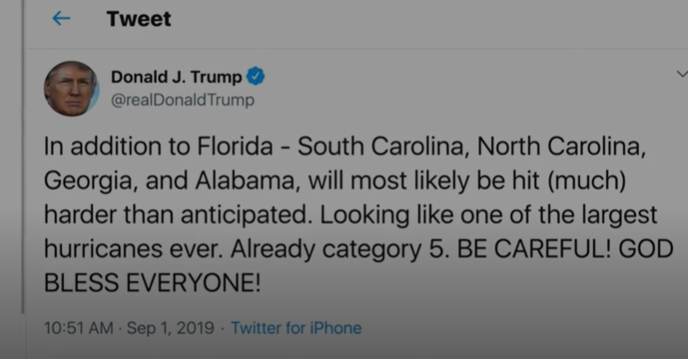 ترامپ: توفان از آلاباما می گذرد/ هواشناسی آمریکا: رد می&zwnj;کنیم