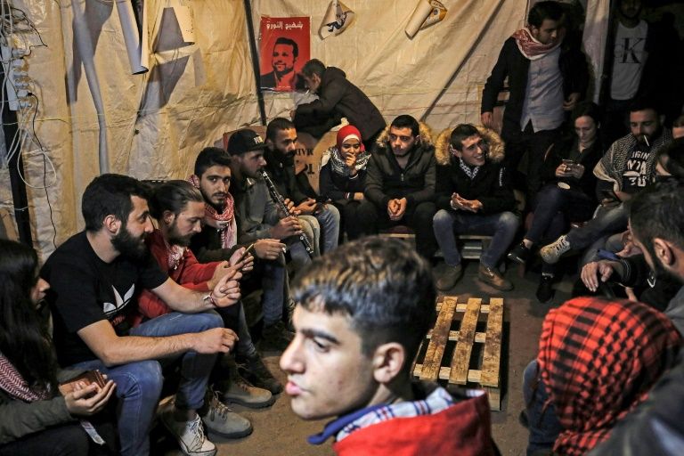 چادرهای گفت و گو  معترضانلبنان 