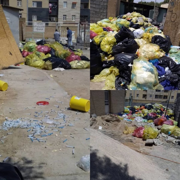 رهاکردن زباله‌ بیمارستانی در ایذۀ خوزستان