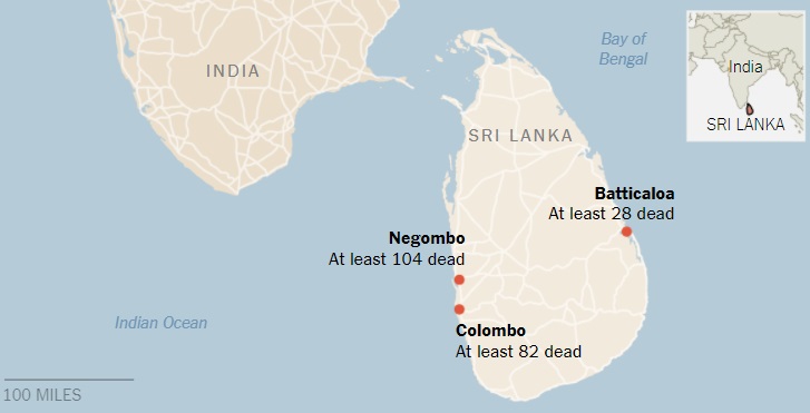 نقشه سریلانکا د رنزدیکی هند
