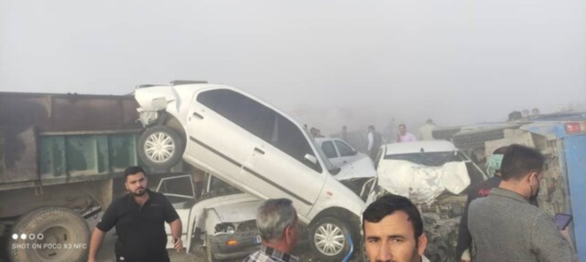 جزئیات تصادف زنجیره‌ای در خوزستان/ 5 کشته تاکنون (+عکس و فیلم)