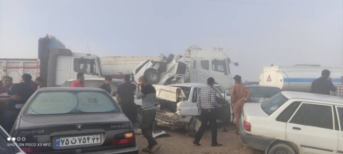 خوزستان/ ۵ کشته و ۴۱ مصدوم، آخرین آمار آسیب‌دیدگان تصادف زنجیره‌ای بهبهان