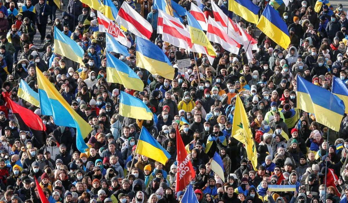 تظاهرات وحدت اوکراین؛ ابراز خشم از پوتین