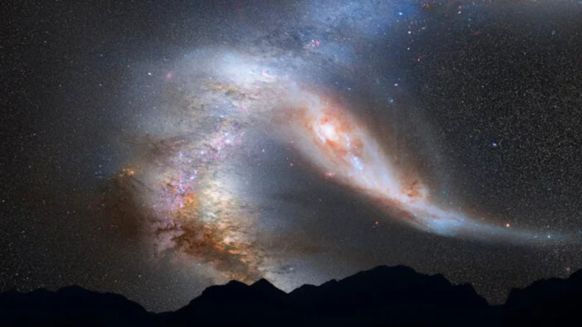 تصویری خیره کننده از برخورد ۳ کهکشان