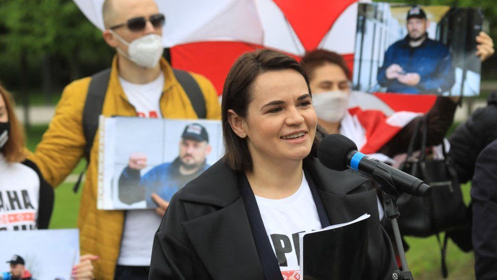 سوتلانا تیخانوفسکایا رهبر مخالفان بلاروس در لیتوانی