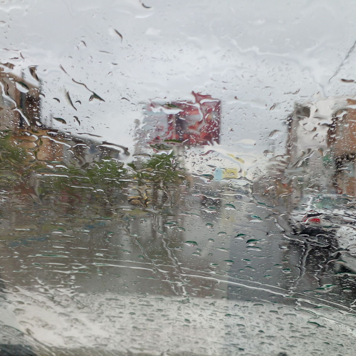 بارش رگبار باران در لاله‌زار کرمان