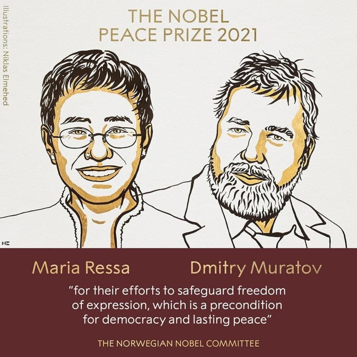 نوبل صلح 2021 به 2 روزنامه نگار ضد فساد رسید