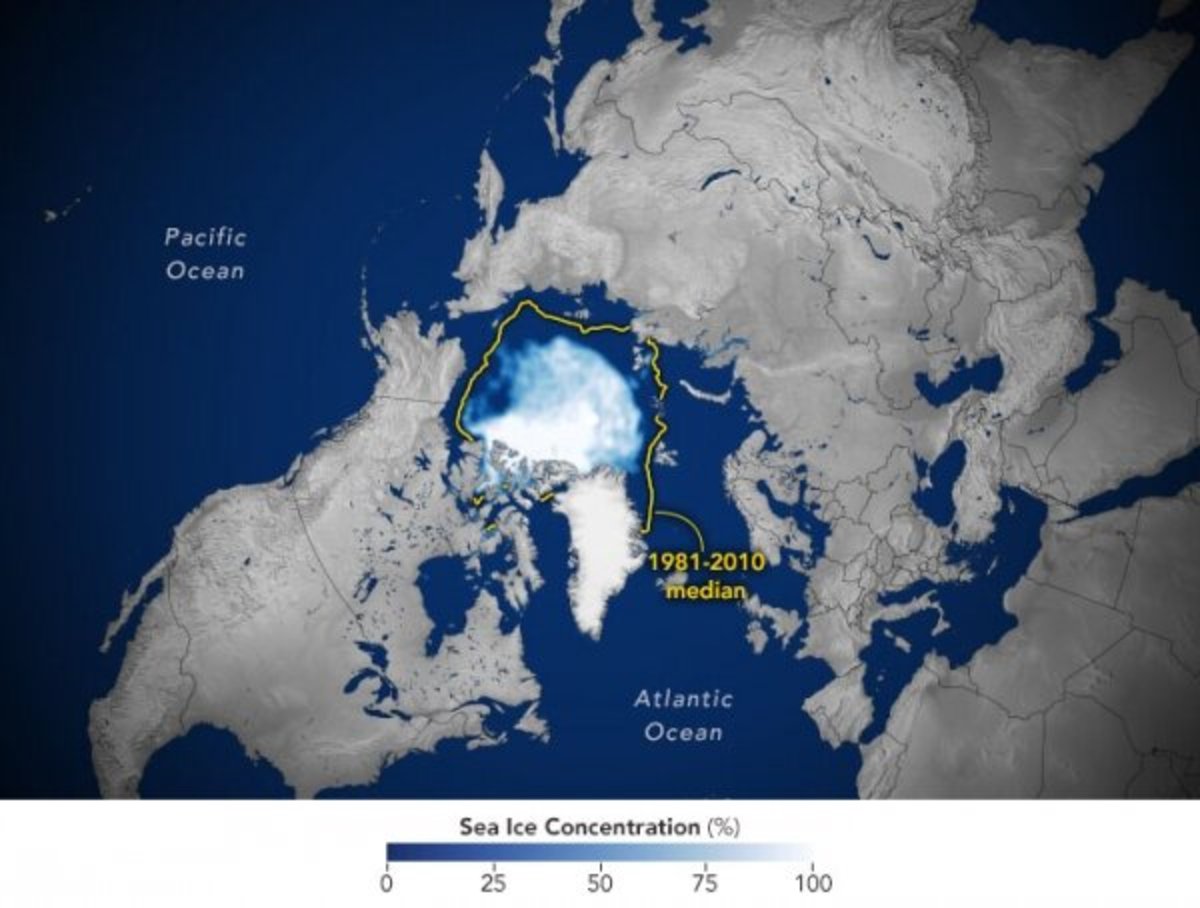 ثبت پایین ترین سطح یخ دریایی سالانه در قطب شمال