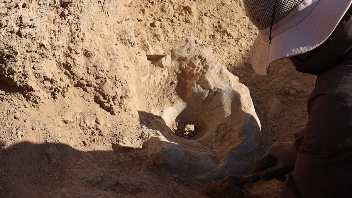 کشف دروازه‌ دوره اشکانیان در خراسان شمالی/ پاشنه سنگی دو هزار ساله دروازه درست سرجای خودش پیدا شد (فیلم)