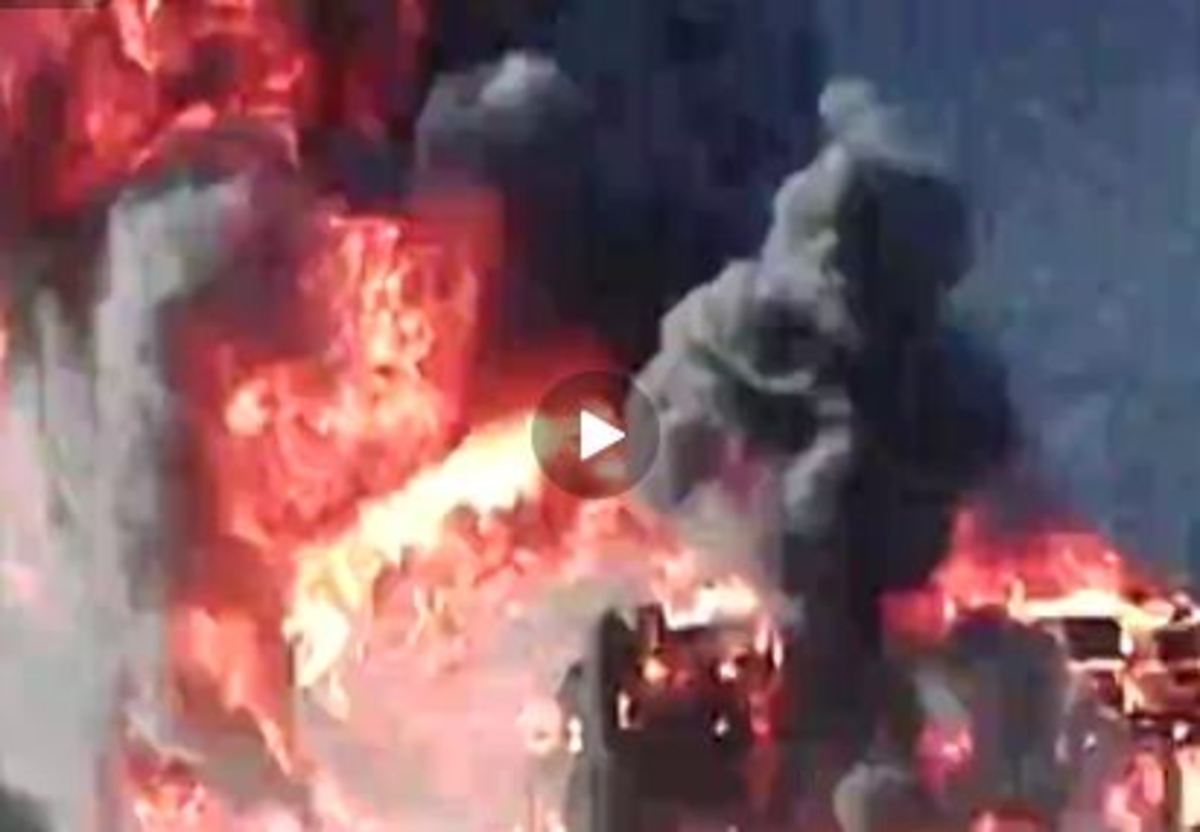 انفجار تانکر حامل سوخت در فارس (فیلم)