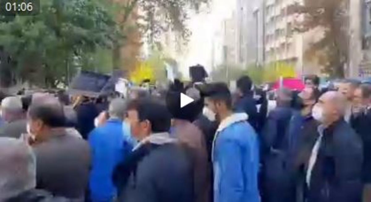 تجمع اعتراضی جانبازان در تهران (فیلم)