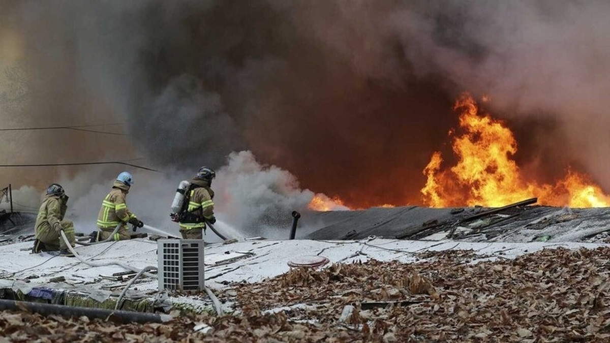 ببینید | آتش‌سوزی در حاشیه سئول پایتخت کره‌جنوبی