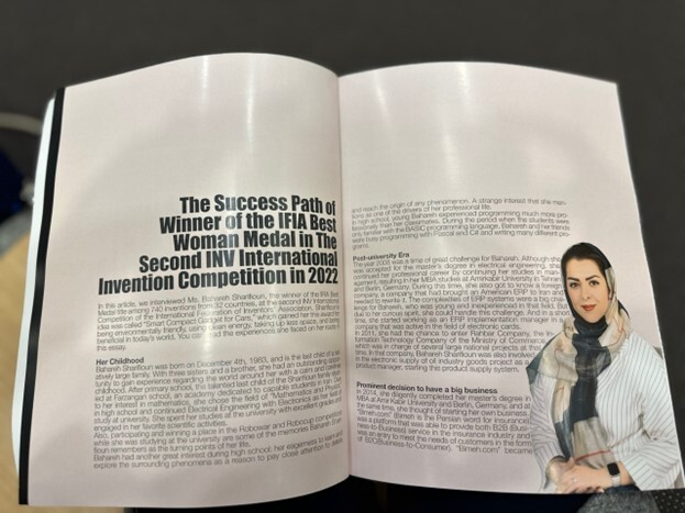 بهاره شریفیون؛ کسب مدال طلا و 2 جایزه ویژه دیگر از نمایشگاه نورنبرگ آلمان، IENA 2022 بهاره شریفیون؛ کسب مدال طلا و 2 جایزه ویژه دیگر از نمایشگاه نورنبرگ آلمان، IENA 2022