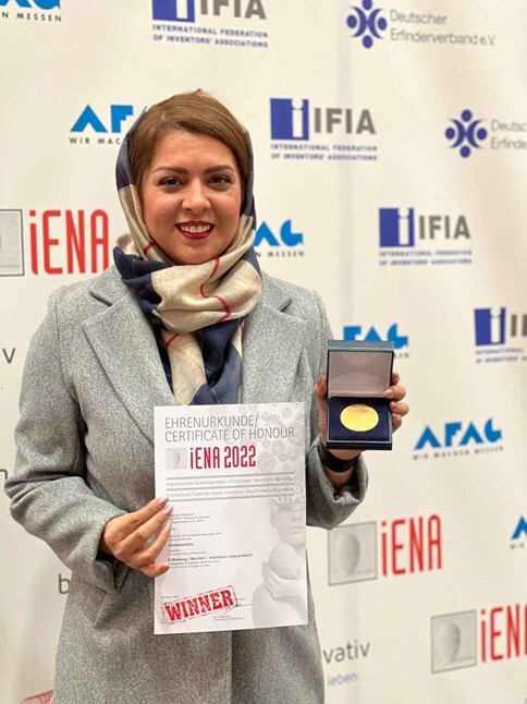 بهاره شریفیون؛ کسب مدال طلا و 2 جایزه ویژه دیگر از نمایشگاه نورنبرگ آلمان، IENA 2022 بهاره شریفیون؛ کسب مدال طلا و 2 جایزه ویژه دیگر از نمایشگاه نورنبرگ آلمان، IENA 2022