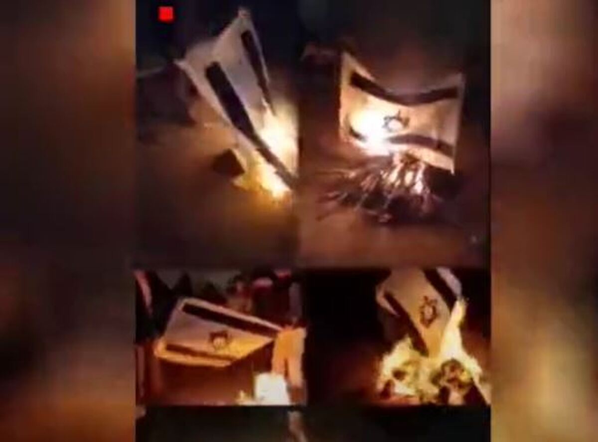 ببینید | آتش زدن پرچم اسرائیل در چهارشنبه‌ سوری مشهد
