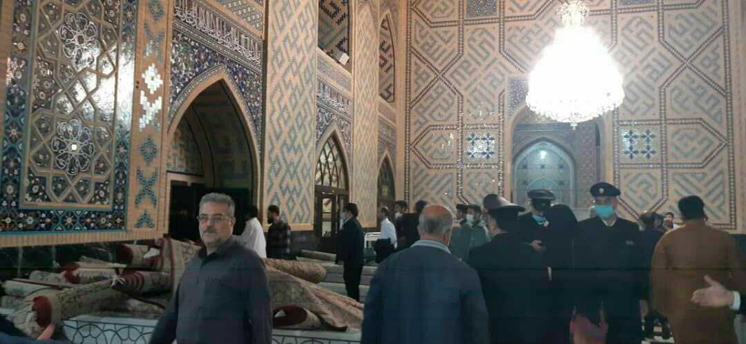 اتش سوزی بامداد امروز در مسجد گوهر شاد مشهد، مهار شد (عکس)