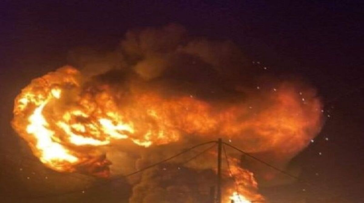 آتش سوزی گسترده در ناصریه عراق/ شهر و مردم به حال آماده باش درآمدند