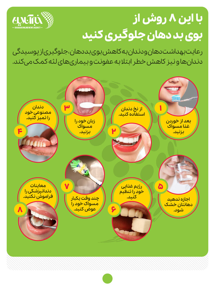 با این 8 روش از بوی بد دهان جلوگیری کنید! (اینفوگرافیک)