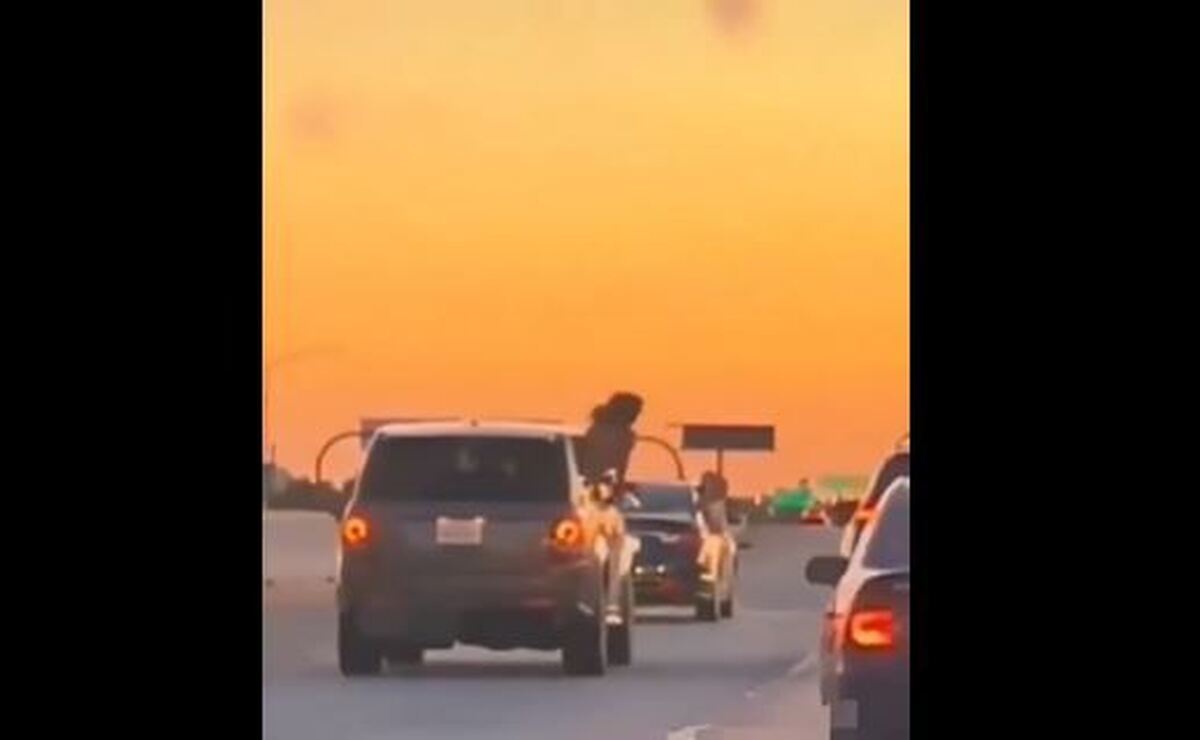 ببینید | رفتار غیرعادی دختر جوان در خودرو و برخورد با گارد بتنی کنار جاده / فیلم خارج از ایران
