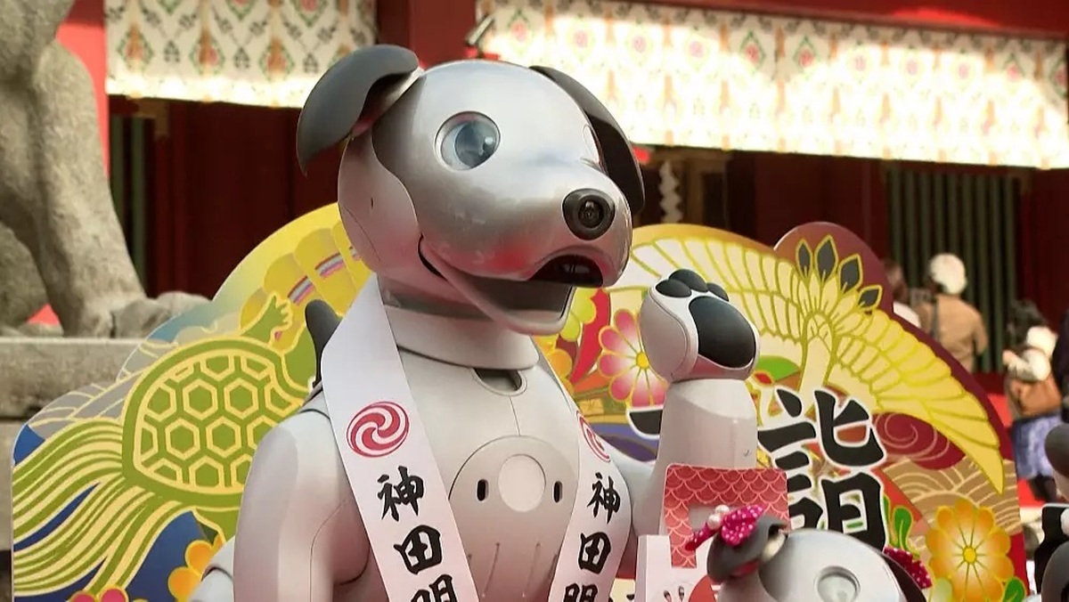 ببینید| تغییر سبک زندگی در ژاپن؛ دعا برای سلامتی سگ‌های رباتیک