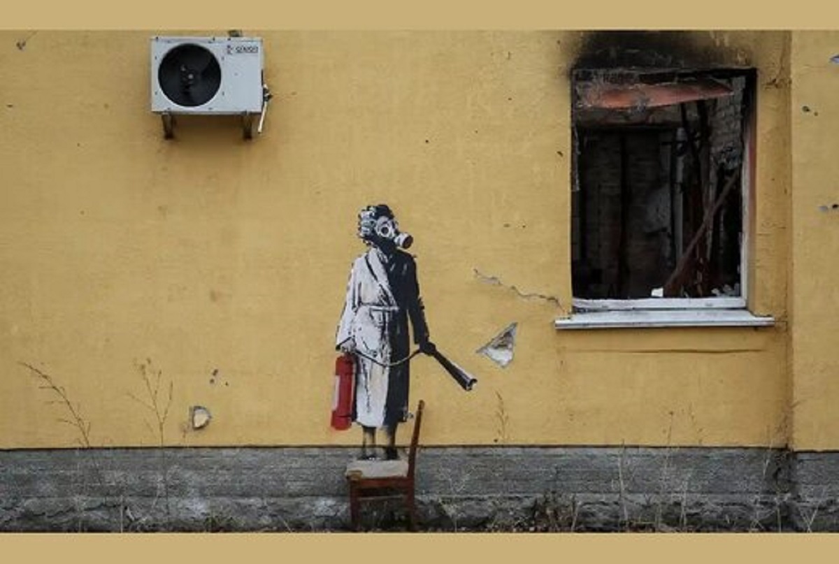 ربودن گرافیتی بنکسی در اوکراین/ دیوار به سرقت رفته پیدا شد