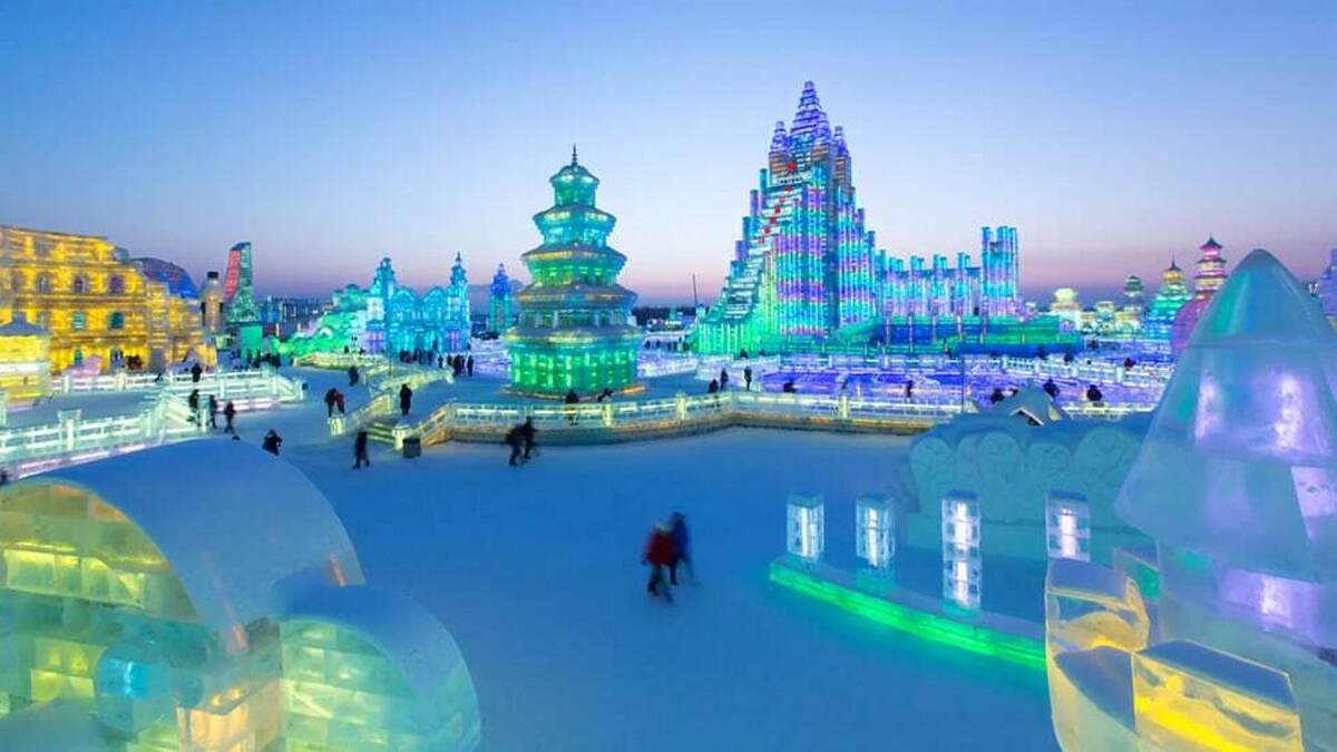 ببینید | شهر یخ زده در هیلونگجیانگ چین
