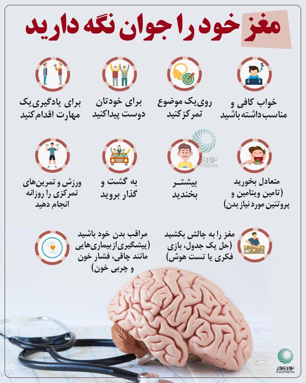 مغز خود را جوان نگه دارید (اینفوگرافیک)