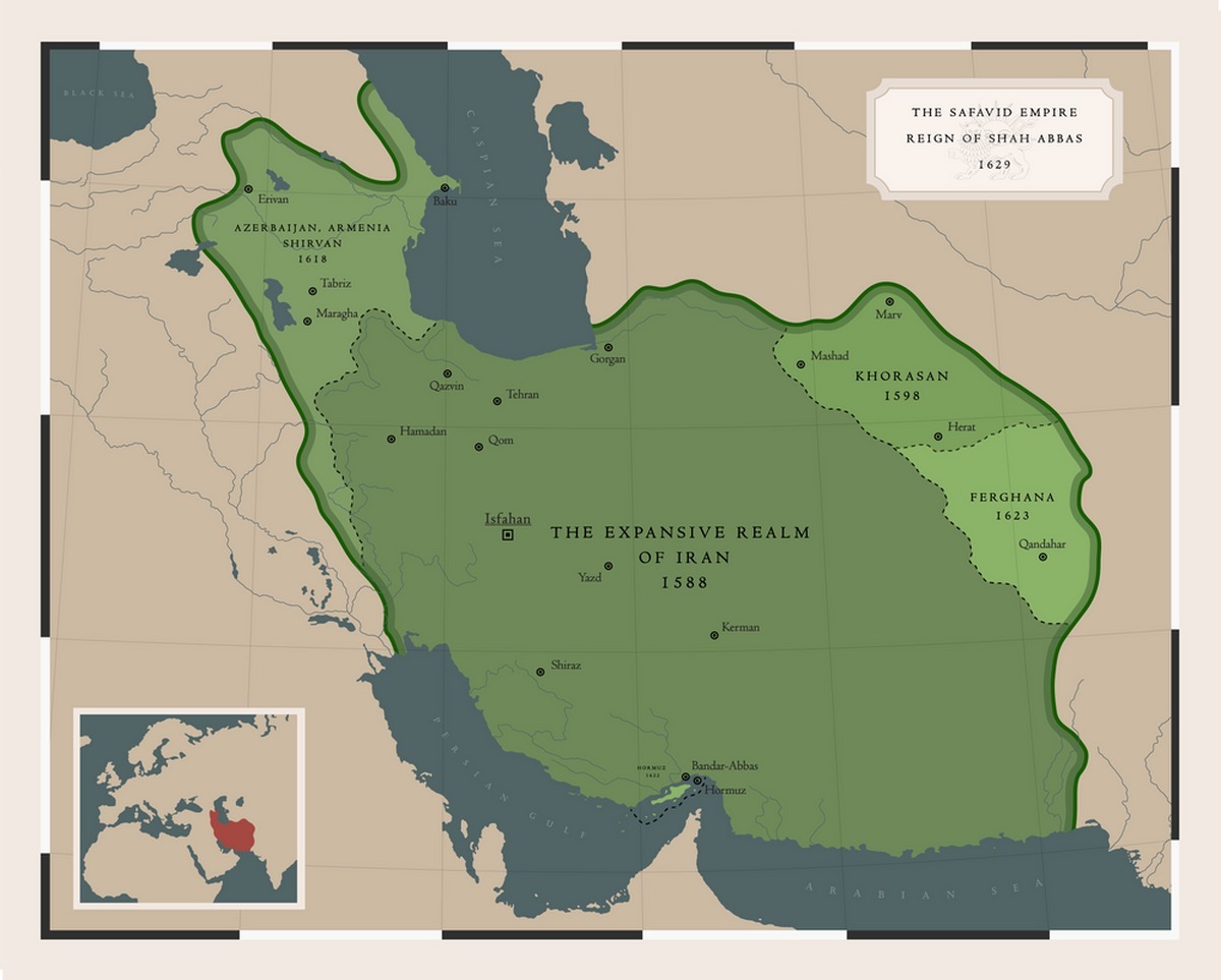 تصویری تامل‌برانگیز  از نقشه ایران در عصر صفوی