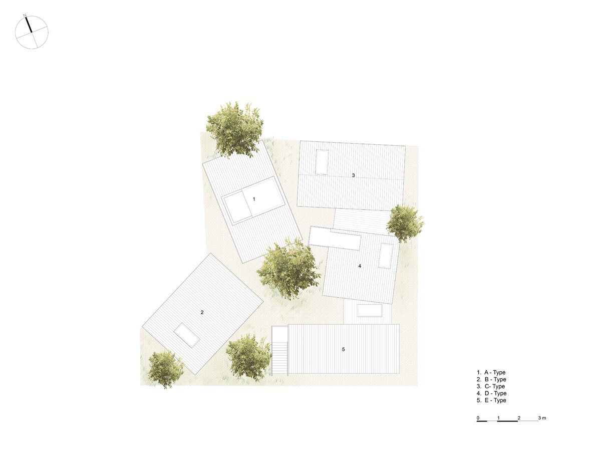 ساخت پنج خانه در زمینی به مساحت تنها 137 متر مربع