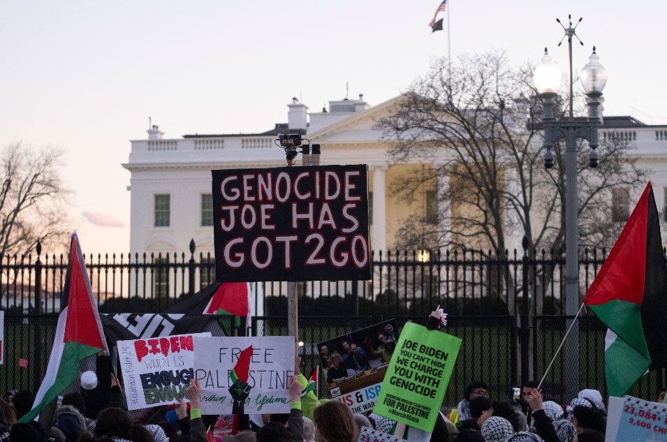 حمله شبانه معترضان حامی فلسطین به کاخ سفید