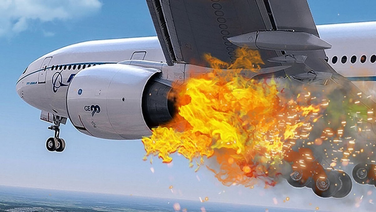 آتش گرفتن یک هواپیما در آسمان آمریکا (فیلم)
