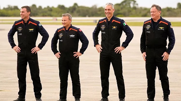 چهار فضانور اروپایی پیش از رفتن به ایستگاه فضایی بین‌المللی