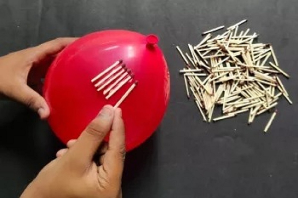 با بادکنک و چوب کبریت گلدان درست کنید ! (فیلم)
