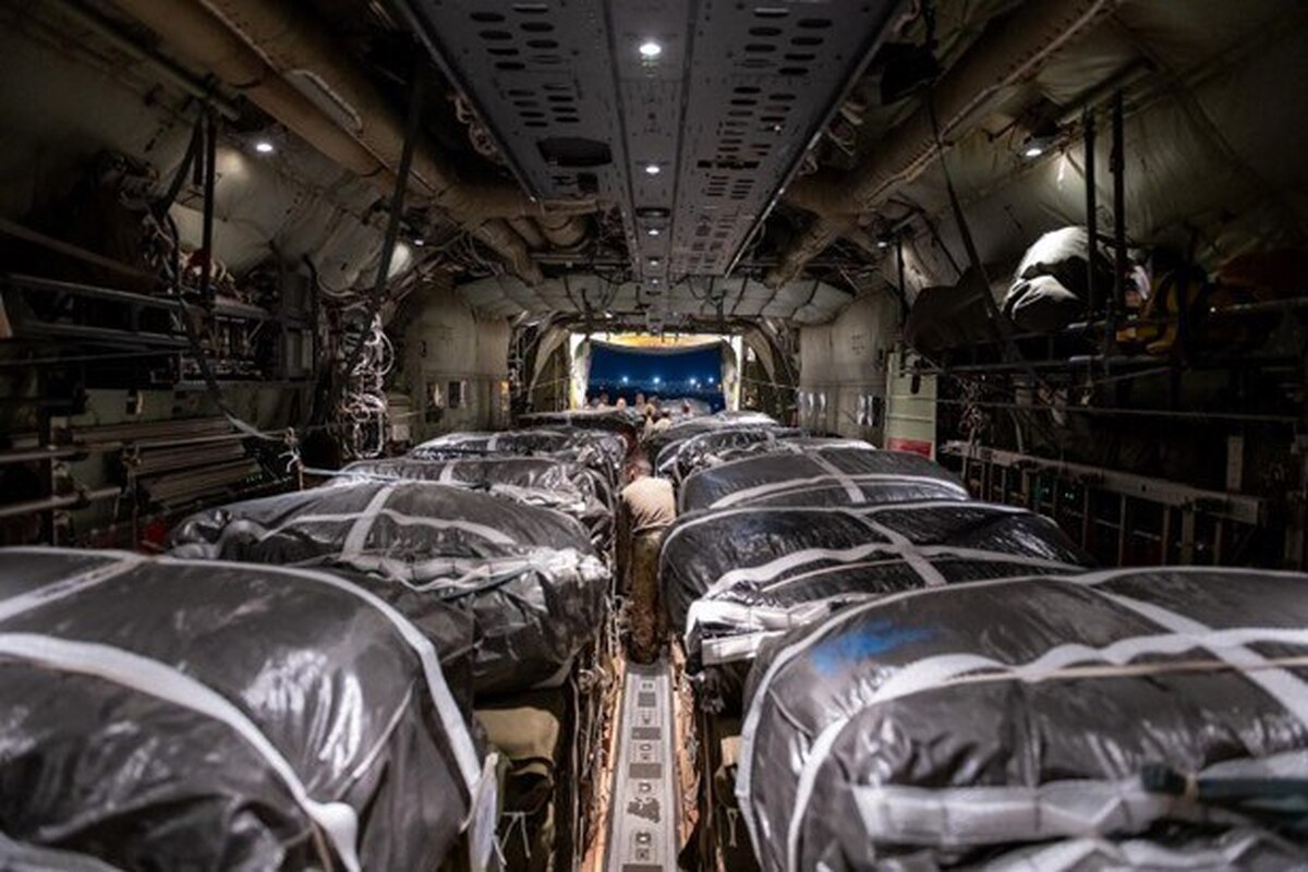 پرتاب هوایی بسته های غذا برای غزه توسط هواپیماهای امریکا
