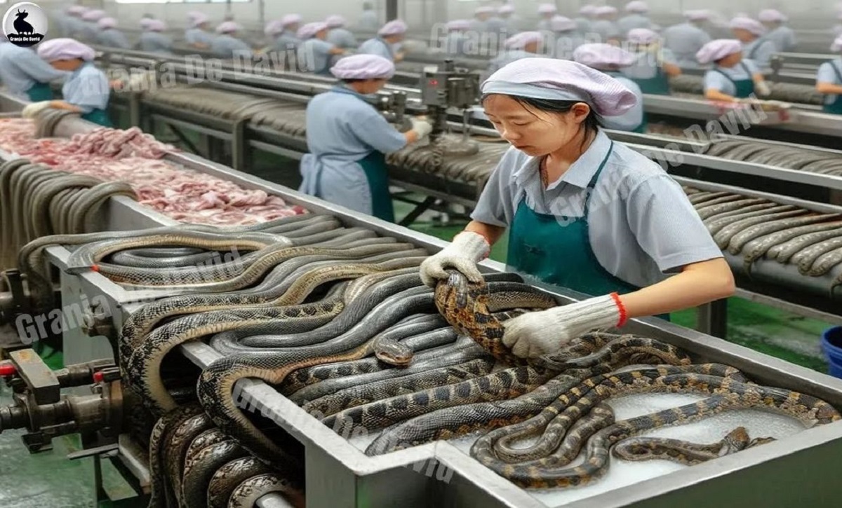 فرآیند برش و فرآوری هزاران مار برای پوست و گوشت توسط شرق آسیایی ها(فیلم)