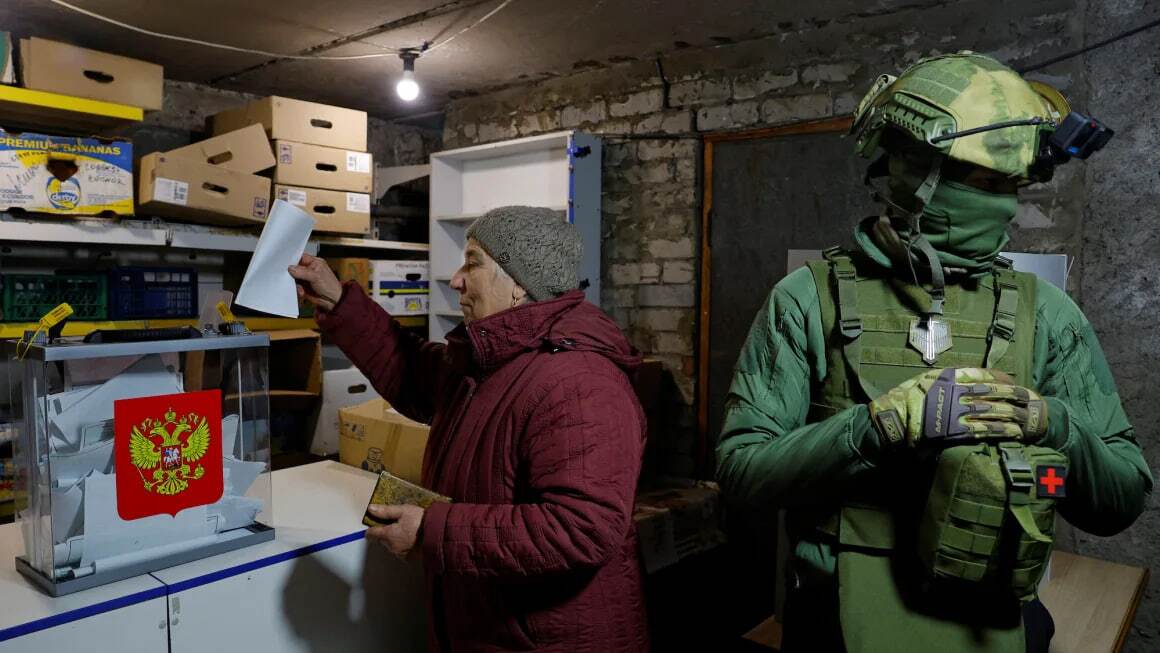 تصاویری از انتخابات نمایشی روسیه با چاشنی اعتراض