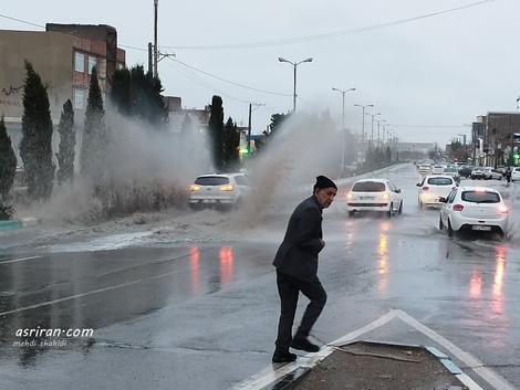 سیلاب در خیابان های کرمان