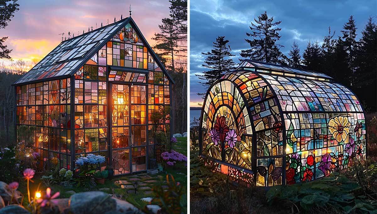 اتاقی برای آرامش : ترکیب شیشه رنگی، نور و گیاه (عکس)