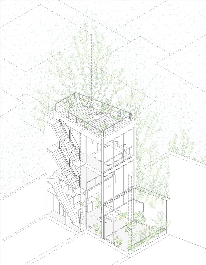 بازسازی یک میکرو خانه عمودی با حیاطی پر از گیاه در بوئنوس آیرس