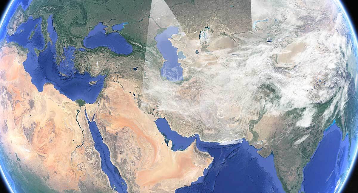 تصویر ماهواره‌ای از سامانه بارشی که اکنون بالای سر ایران است (+عکس)