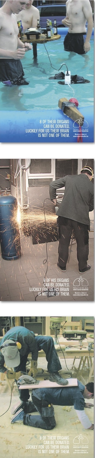 تبلیغات بسیار خلاقانه سازمان مردم نهاد بلژیکی/ مخاطب افراد بی مغز! (+عکس)