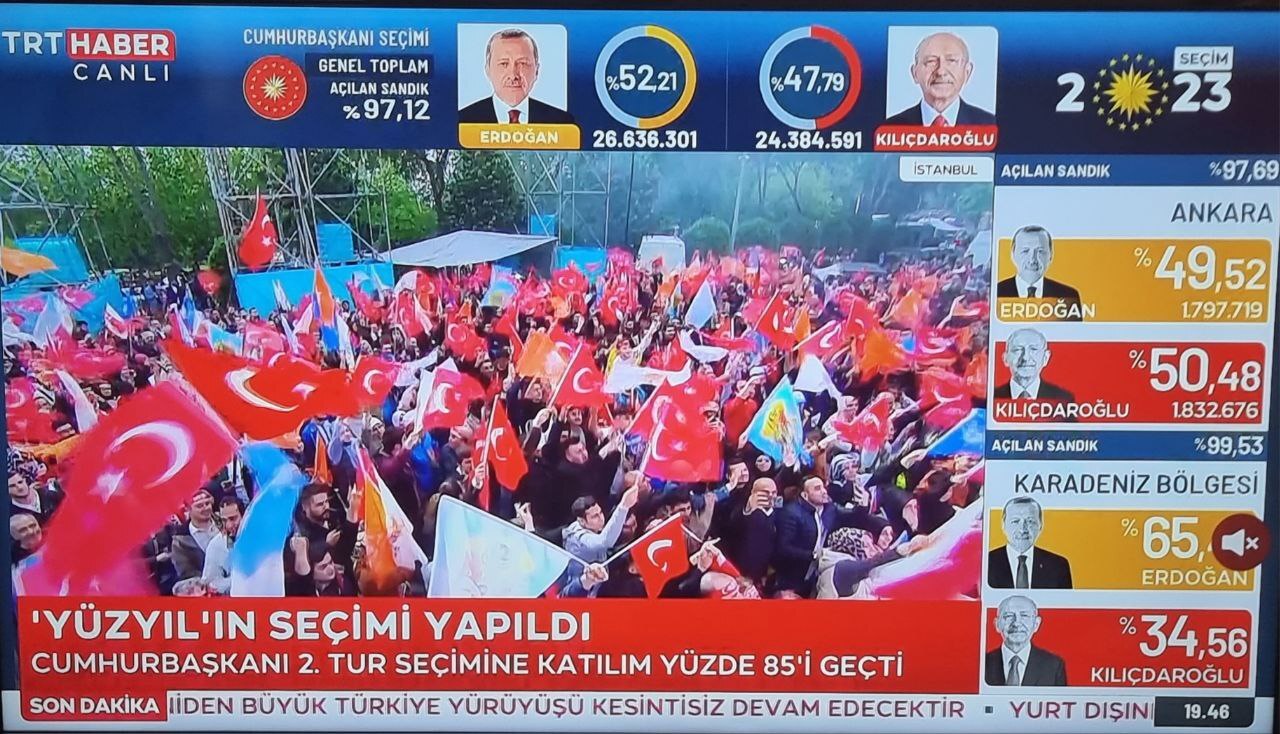 تازه‌ترین نتایج انتخابات ترکیه: اردوغان 52.43 درصد/ قلیچدار اوغلو 47.57 درصد